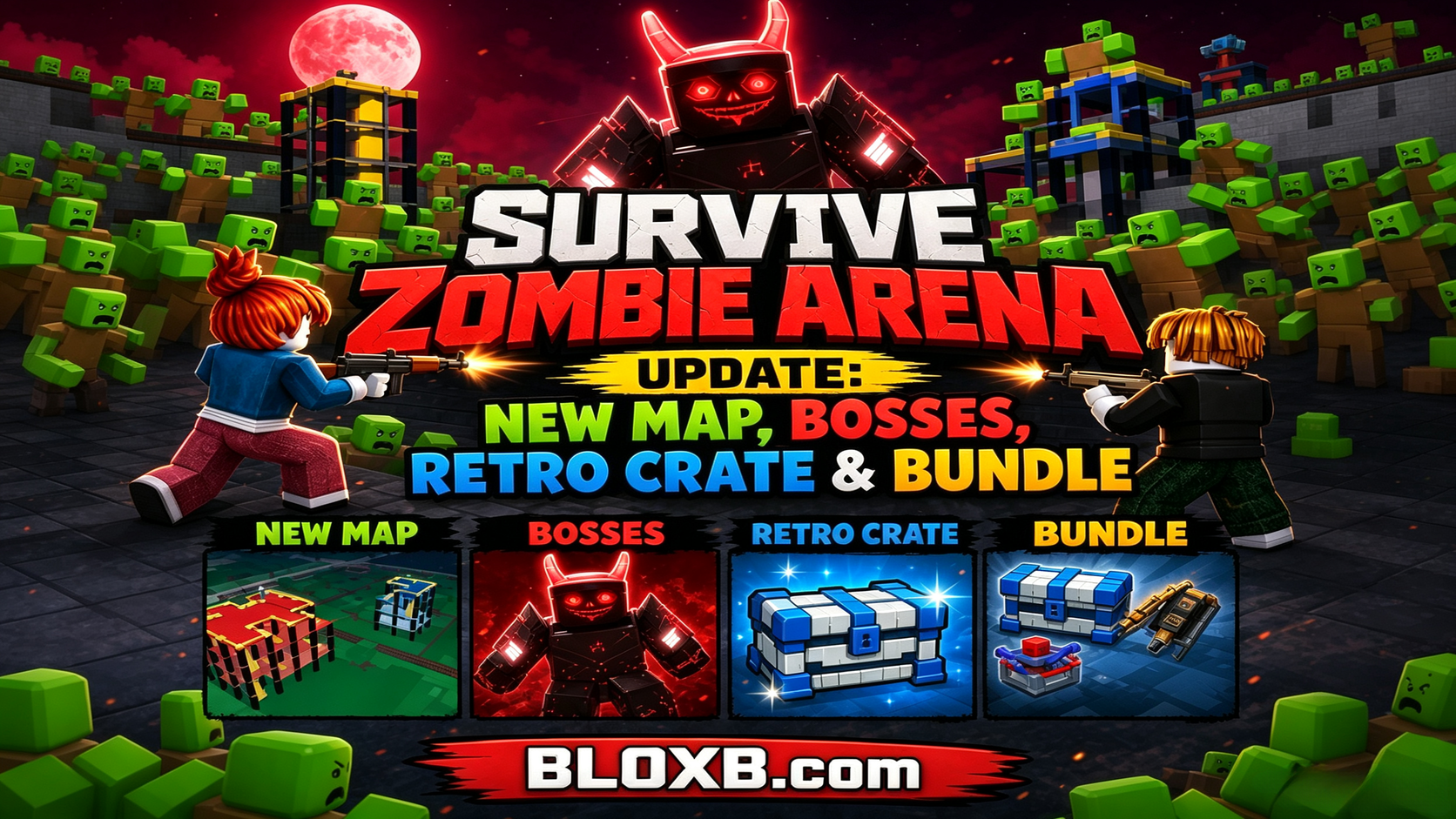 Survive Zombie Arena Update: New Map, Bosses, Retro Crate & Bundle